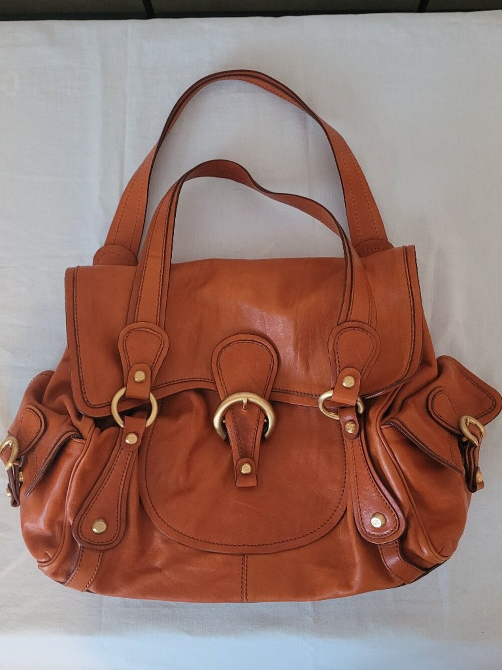 Leather Hobo Bag Francesco Biasia Orange